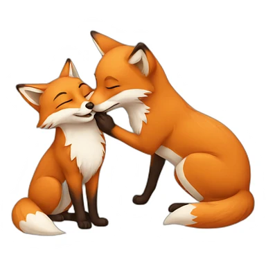Fox giving a kiss sticker