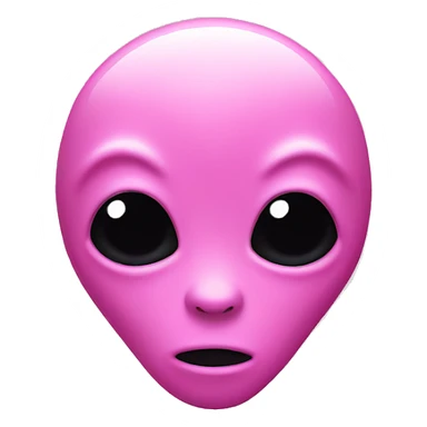 Pink alien face sticker