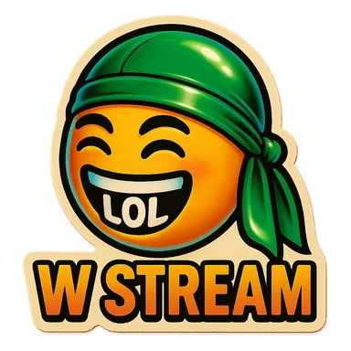 lol face
Change His durag To Green
Add the words W Stream sticker