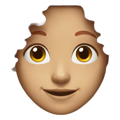 Smile face white color with red curly hair and black eyes sticker