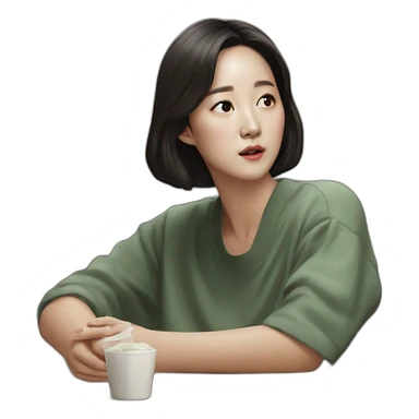Kim Min-jeong watching kdrama sticker