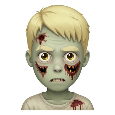boy zombie with blonde hair no expressions sticker