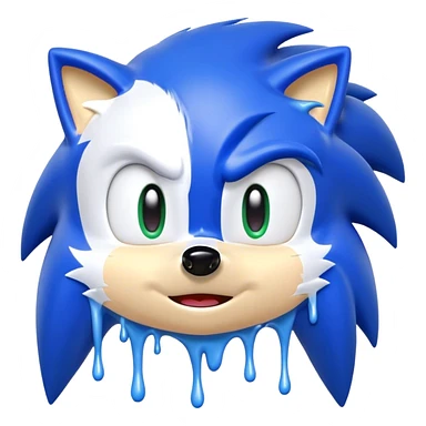 sonic dripping white paint sticker