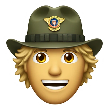 bon jovi with an army hat on sticker