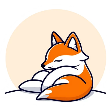 Fox asleep sticker