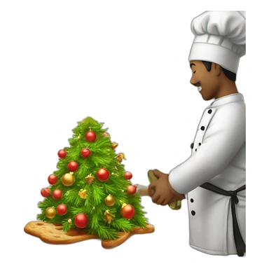 chefs kiss christmas tree sticker