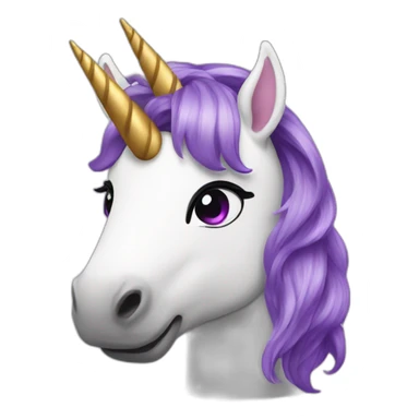 unicorn with purple hair sticker