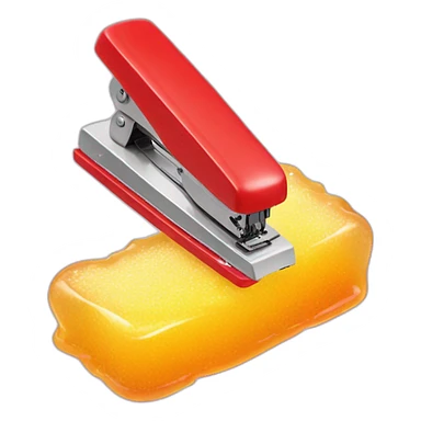 Stapler inside gelatin sticker