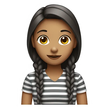 girl with long striped shirt sticker
