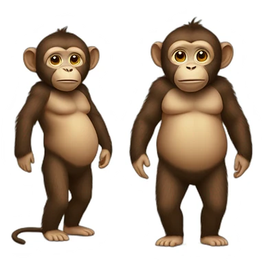 Monkey full body fat with clothes belly shows sticker