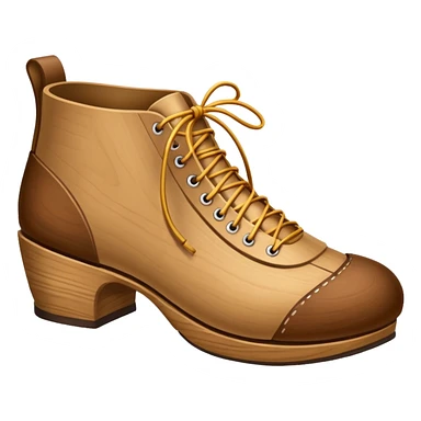 Un zapato de madera estilo Polonia . El zapato está tallado a mano. Pero de madera  peo que no tenga cordón para desatar sticker