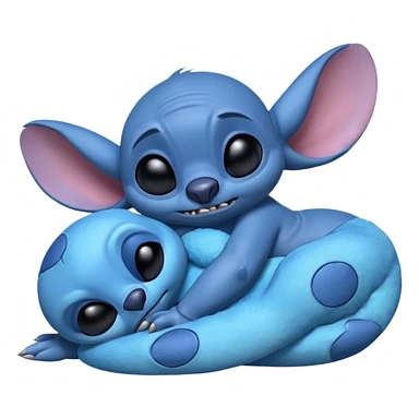 Stitch the blue alien from Lilo & Stitch sleeping sticker
