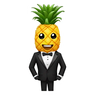 pineapple in a tuxedo sticker