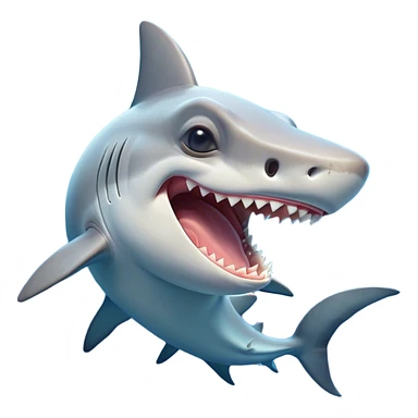 Cinematic Cute Yawning Hammerhead Shark Portrait Emoji, Head tilted slightly with a dramatic, wide-open yawn, showcasing its unique hammer-shaped head with relaxed, drooping fins and sleepy, half-closed eyes, Simplified yet irresistibly adorable features, highly detailed, glowing with a soft, cozy oceanic glow, high shine, relaxed yet expressive, stylized with a hint of whimsical aquatic ease, soft glowing outline, capturing the essence of a drowsy yet affectionate hammerhead that appears ready to stretch and yawn its way out of the screen! sticker