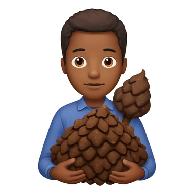 Black guy holding a poop sticker
