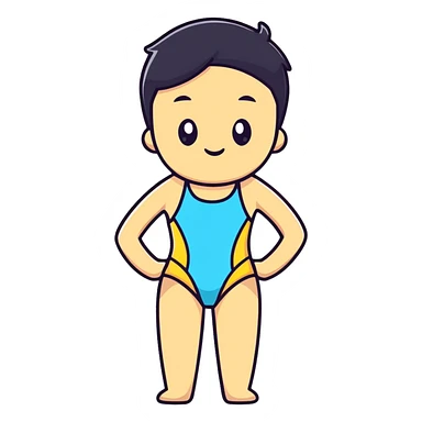 cartoon character in swimsuit sticker