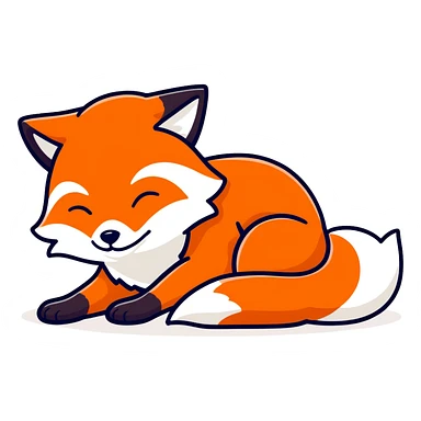 Fox asleep sticker