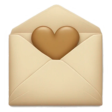 beige letter with beige heart sticker
