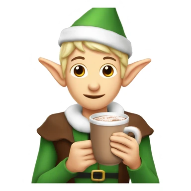 Elf holding hot chocolate  sticker