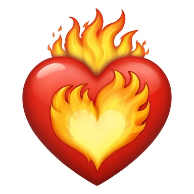 Make the heart on fire emoji white please  sticker