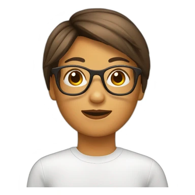 Chica pelo corto y marrón con gafas sticker