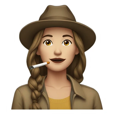 Beth from Yellowstone smoking a cigarette sticker