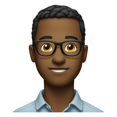 confident young man portrait with glasses sticker