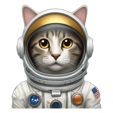 Cat wearing an astronaut suit sticker
