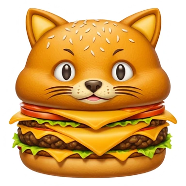 Bottomless bear poop shaped into a cat that eats rats that is also a cheeseburger sticker