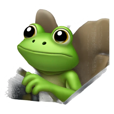 frog driving a car sticker