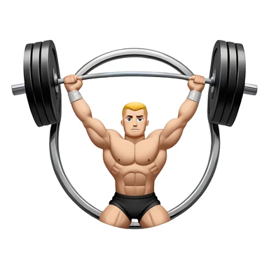 An emblem symbolizing powerlifting, featuring a bold barbell at the center, with strong, muscular arms lifting the barbell. The design is dynamic and powerful, using sharp lines and bold text. The background is minimal, ensuring the focus stays on the emblem. sticker