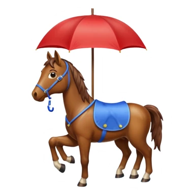 horse with umbrella sticker