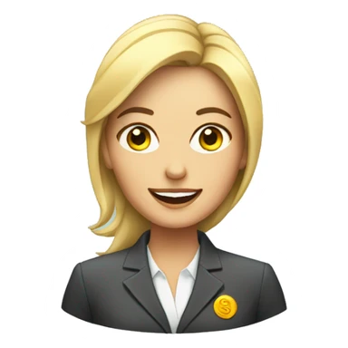 Business woman with a lot of money  sticker
