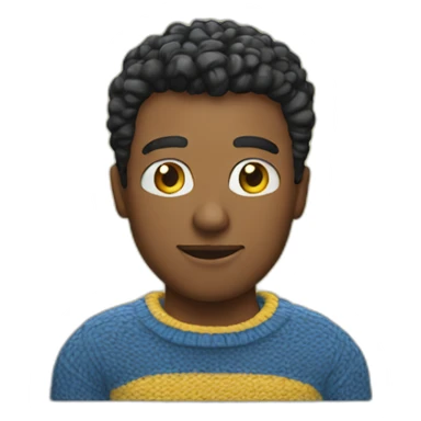 Man in blue and yellow sweater sticker