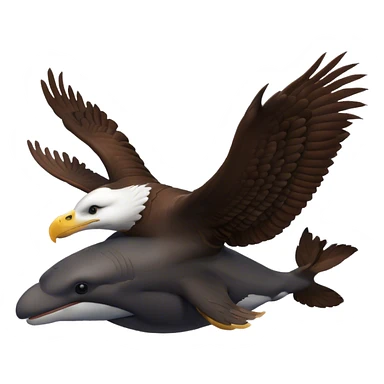 Whale riding a eagle sticker