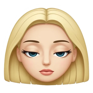 closed eye with extended eyelashes sticker