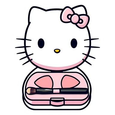 Hello kitty maquillandose sticker