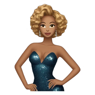 beyonce in glitter dress sticker