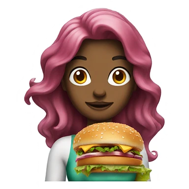 mermaid with a burger sticker