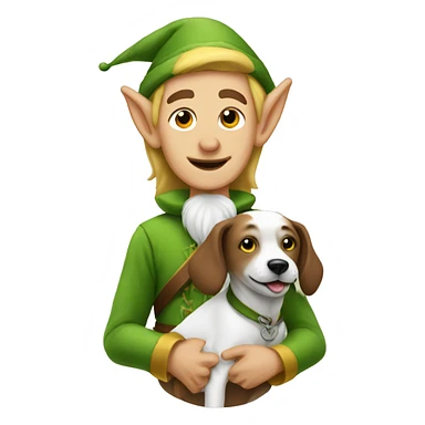 Elf with a dog  sticker