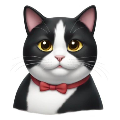 Chubby tuxedo cat  sticker