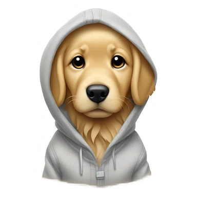 Golden retriever puppy wearing hoodie  sticker