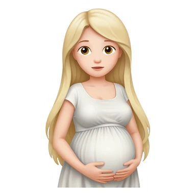 Беременная девушка в белом платье sticker