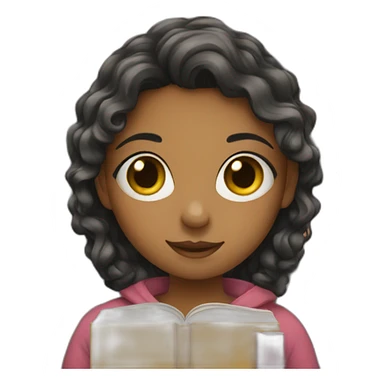 Girl with books sticker