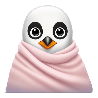 Cozy penguin in light pink blanket  sticker