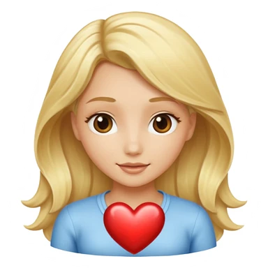 blonde heart just the hair colour in a heart shape without the face part of the emoji sticker