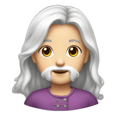 White-bearded little girl sticker