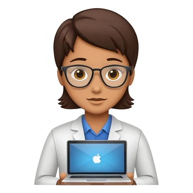 technologist with laptop sticker