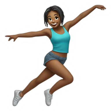 Thrilled girl hip hop dancer sticker