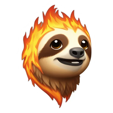 sloth on fire sticker
